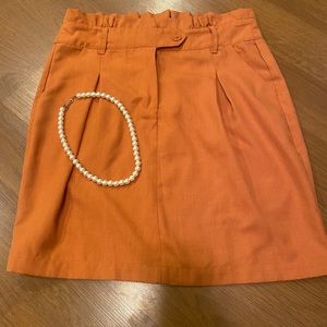 Vila Clothes Orange Skirt Medium